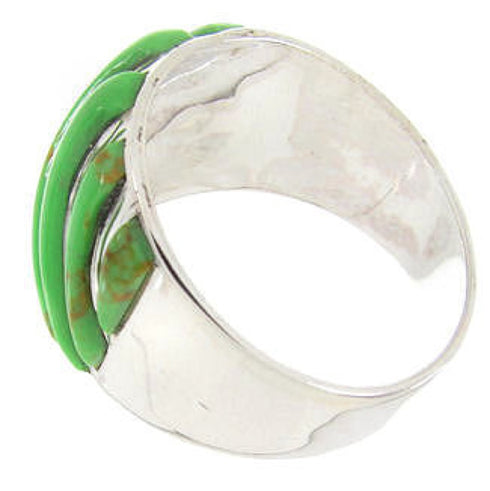 Gaspeite And Silver Jewelry Southwest Ring Size 7-1/4 YS61550